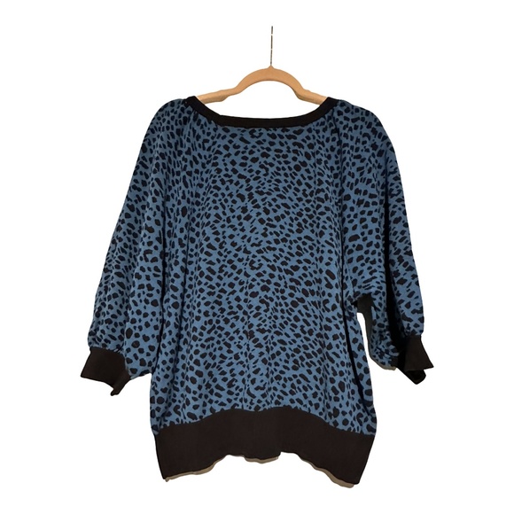Ann Taylor Blue Leopard Print Sweater - Picture 3 of 6